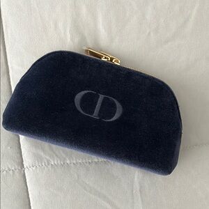 Christian Dior Navy Velvet Pouch